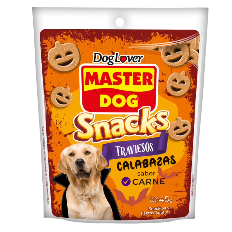 SNACK MASTERDOG HALLOWEEN CALABAZA 45GR