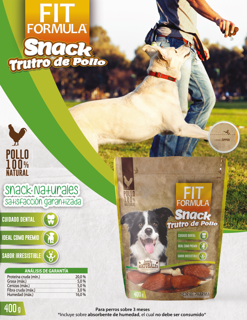 SNACK FIT FORMULA DOG TRUTRO DE POLLO 400GR