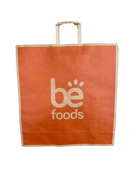 BOLSA PAPEL NARANJO DISEÑO BEFOODS