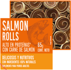 SNACK CHAMPION DOG NUTRALIFE SALMON ROLLS 65GR