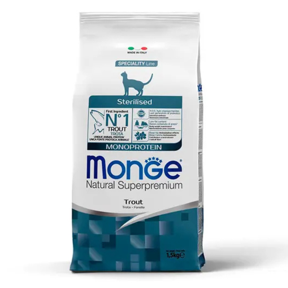 MONGE GATO ESTERILIZADO MONOPROTEIN 1.5 KG