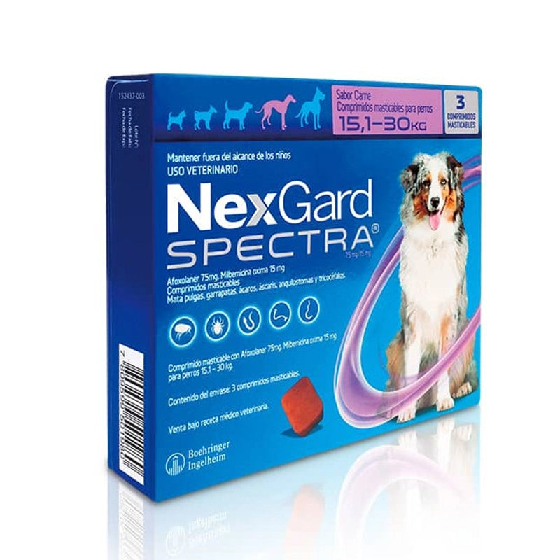 NEXGARD SPECTRA 15.1-30KG X3 COMPRIMIDOS