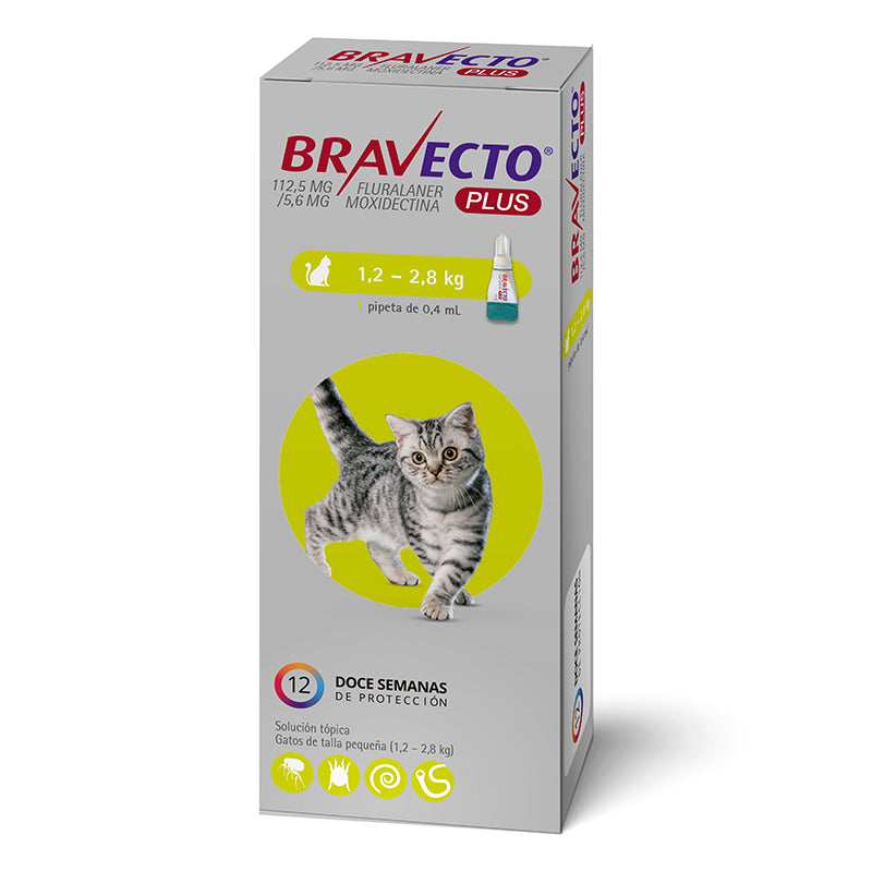 PIPETA BRAVECTO PLUS GATO PEQUEÑO 1.2-2.8 X 1 UNIDAD