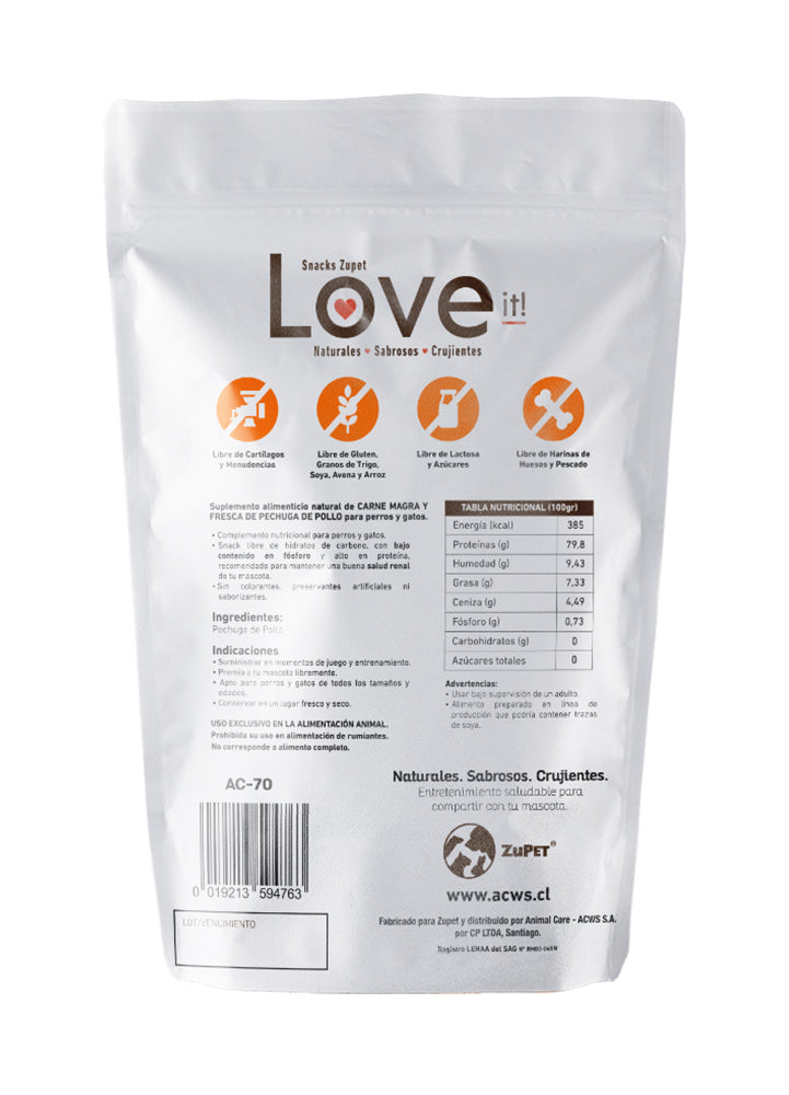 SNACK LOVE IT PERRO PECHUGA DE POLLO 40GRS