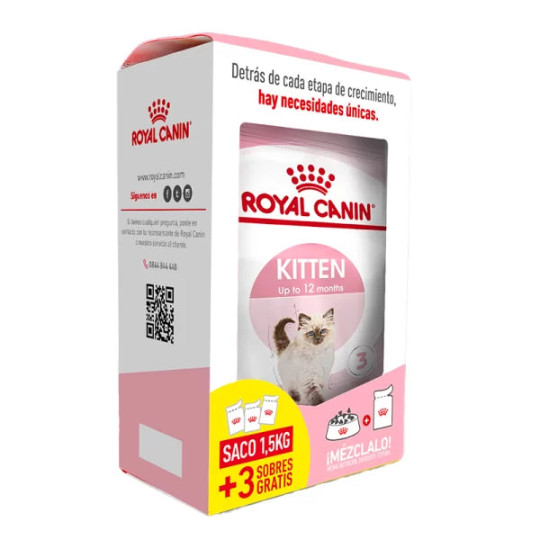 PACK ROYAL CANIN KITTEN 1.5 KG + 3 SOBRES 85GR