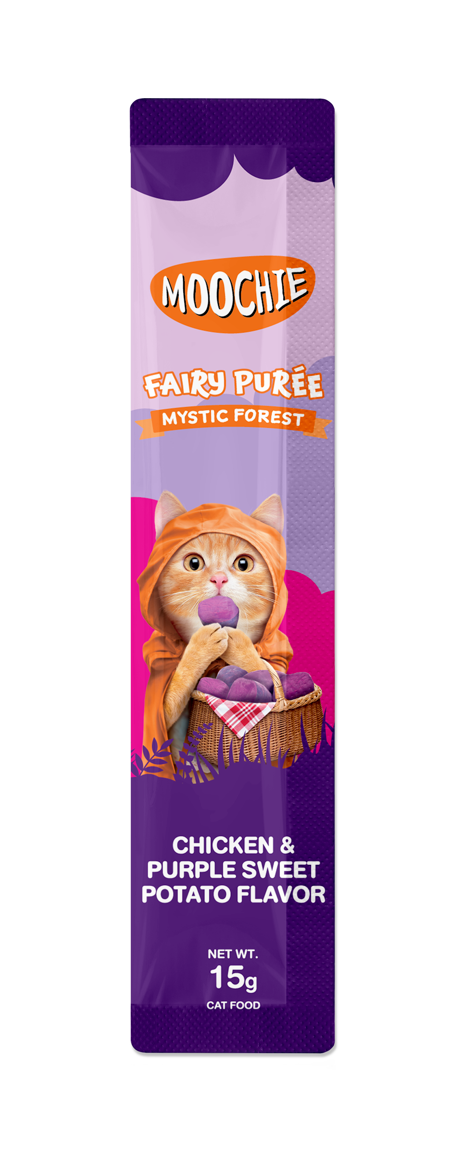 MOOCHIE TUBO GATO POLLO Y BATATA MORADA 15GR
