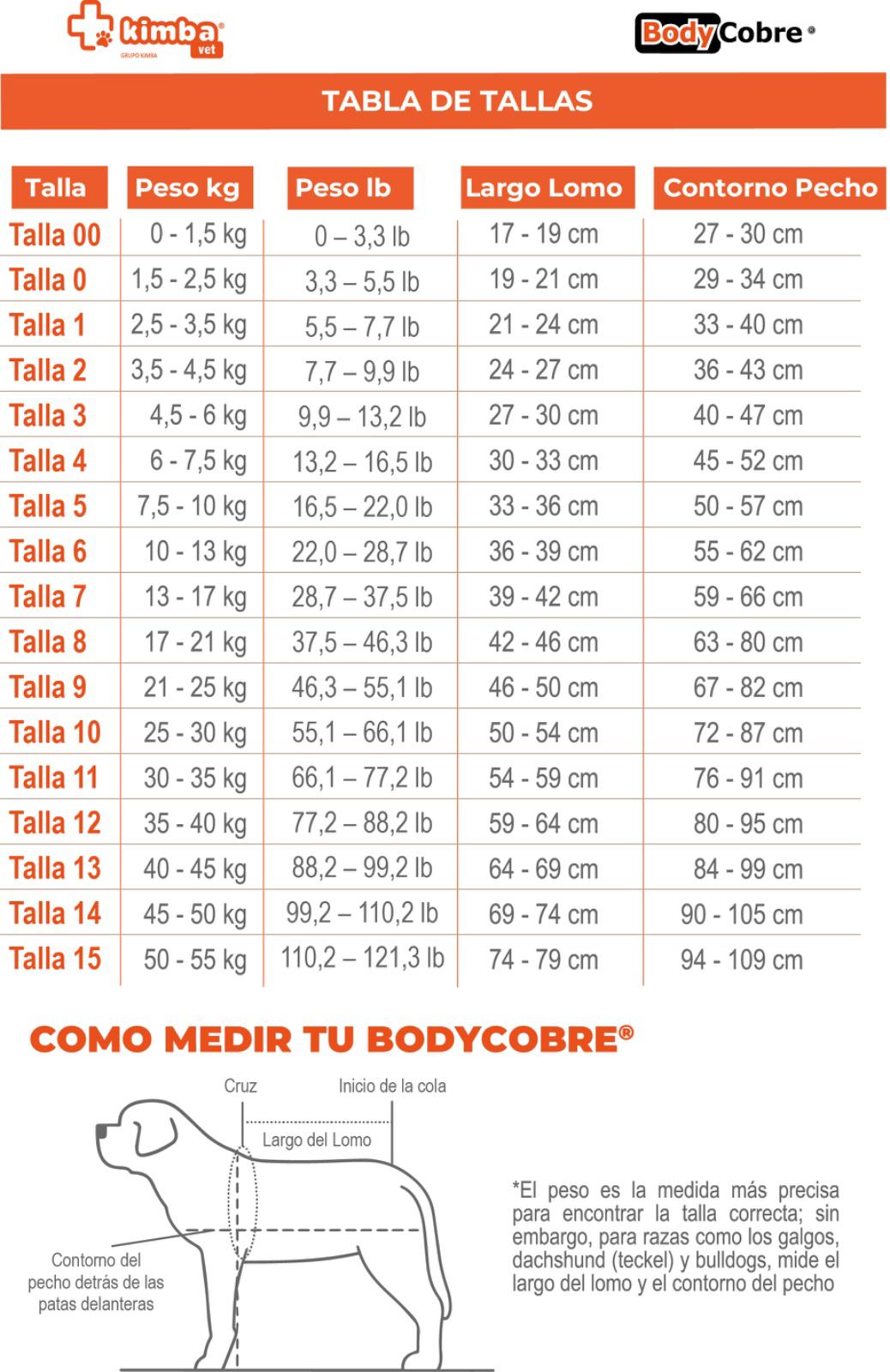 BODY COBRE TRADICIONAL PERRO Y GATO TALLA 4 | 6A 7,5 KG