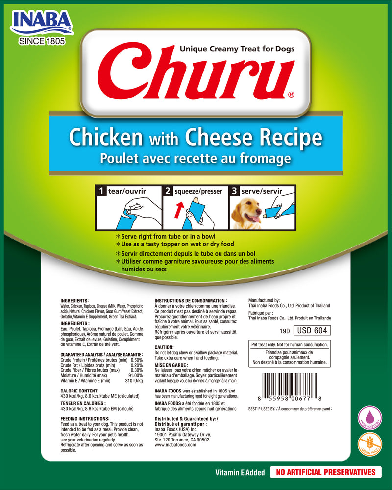 CHURU SOBRE DOG POLLO/CHEESE 8P 160GRS