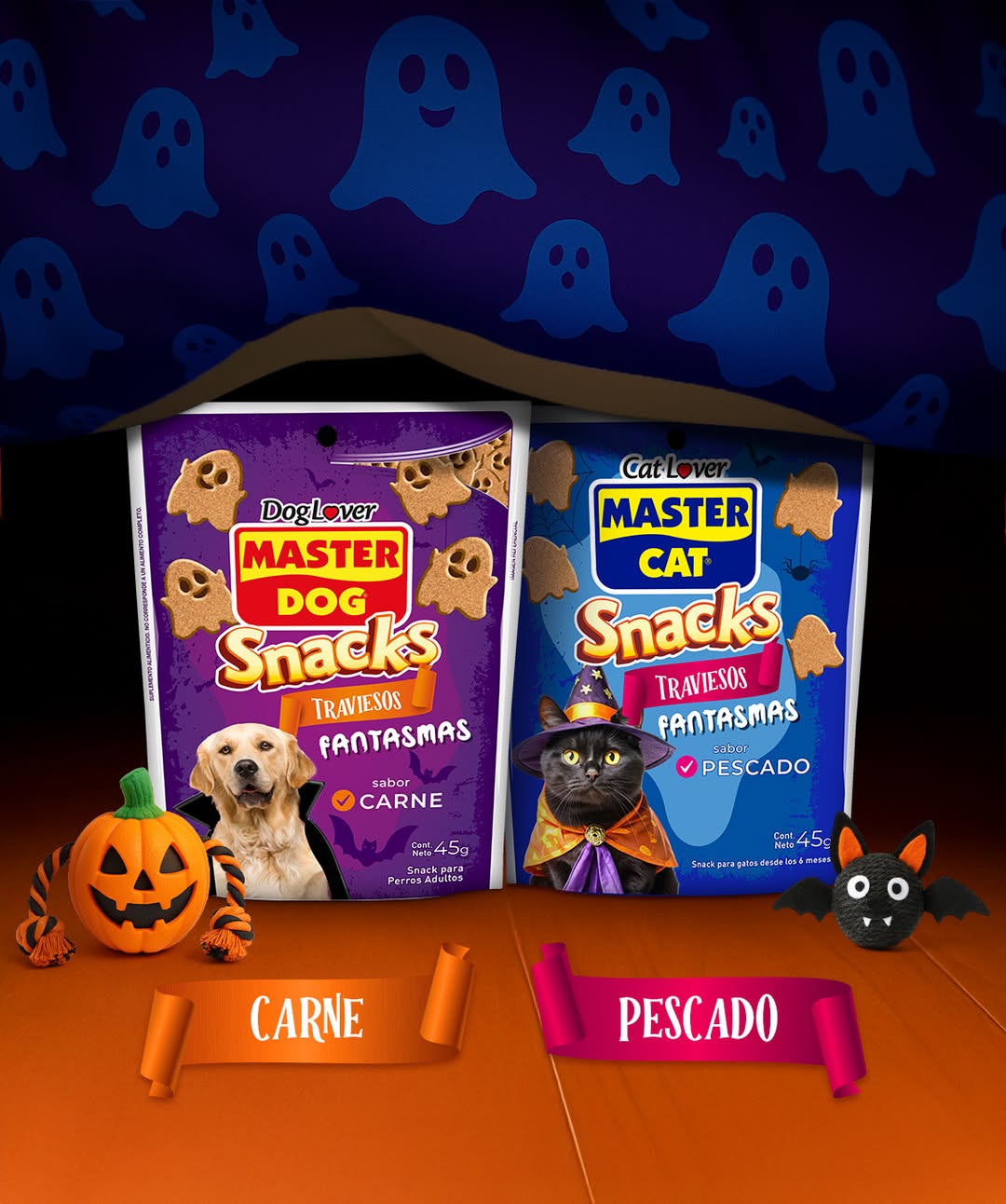 MASTERCAT SNACK HALLOWEEN FANTASMA SABOR PESCADO 45GRS