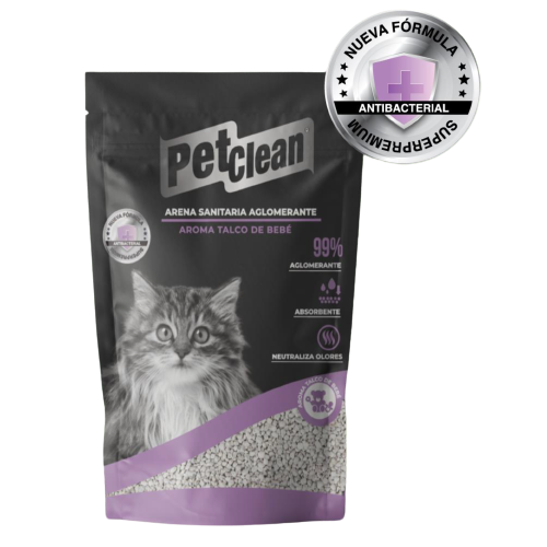 ARENA SANITARIA PETCLEAN AROMA TALCO DE BEBÉ 2KG