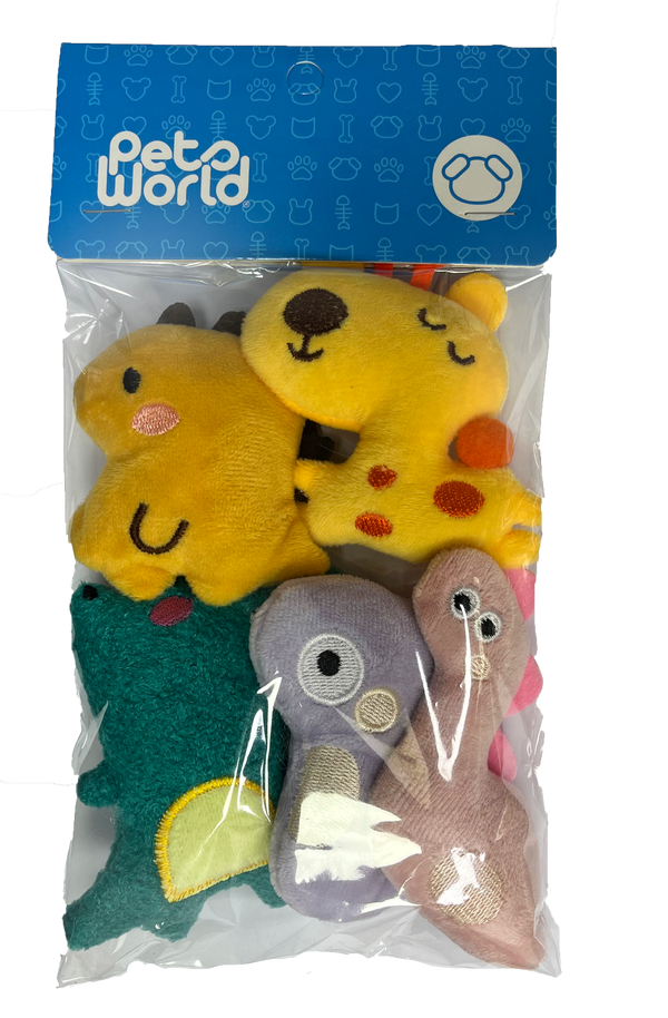 PACK PELUCHES ANIMALES MASCOTA 5PCS (M10361)
