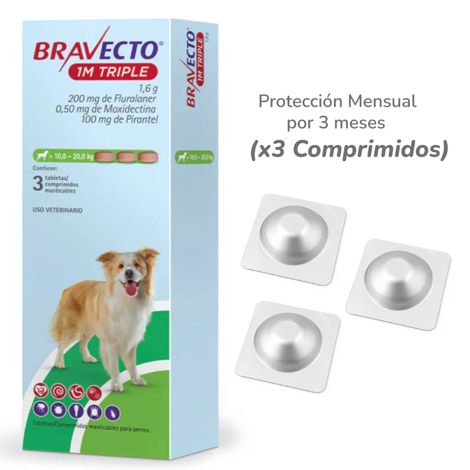 BRAVECTO PERRO 10-20KG 1M TRIPLE