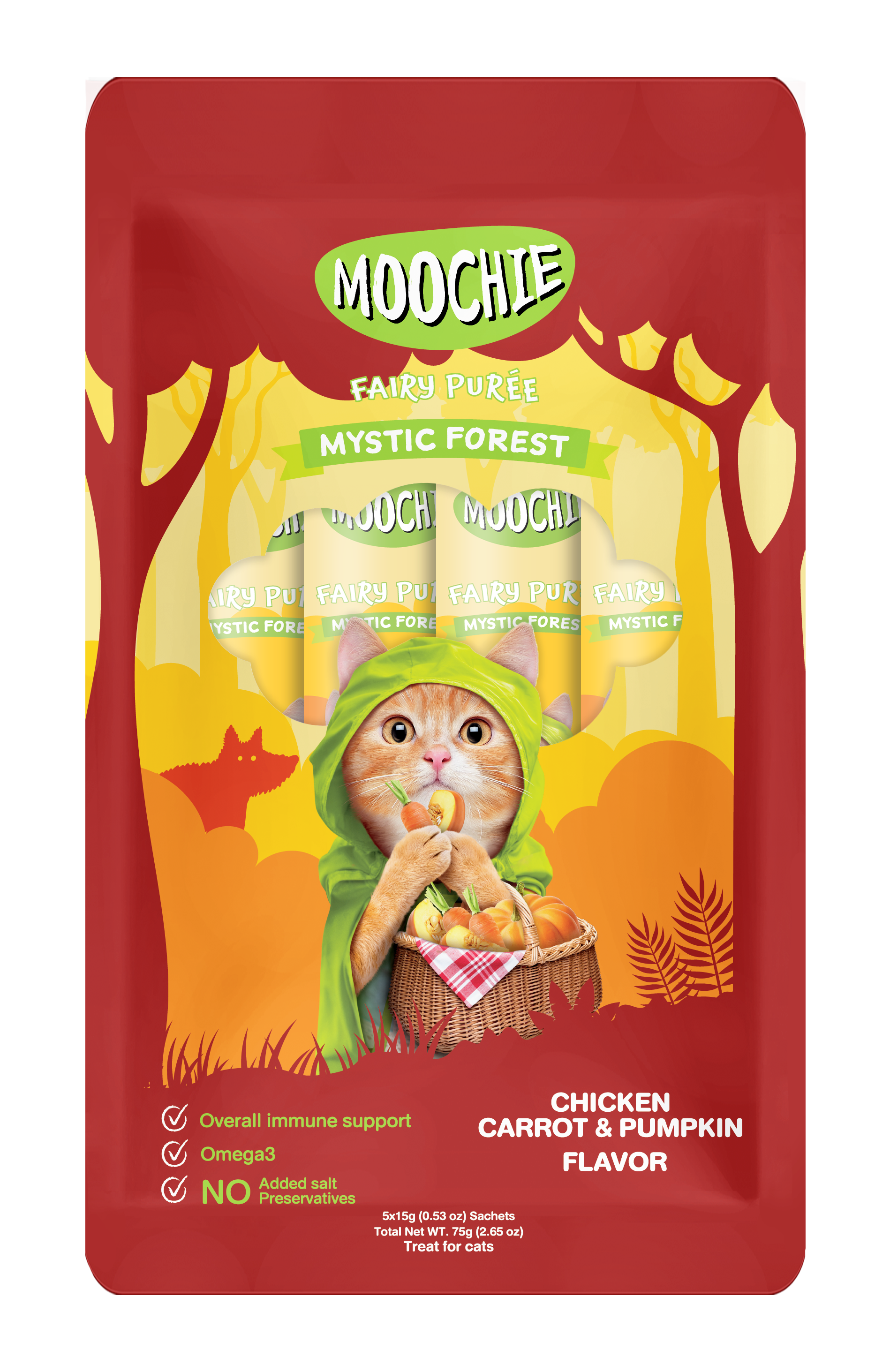 MOOCHIE TUBO GATO POLLO, ZANAHORIA Y CALABAZA 15GR