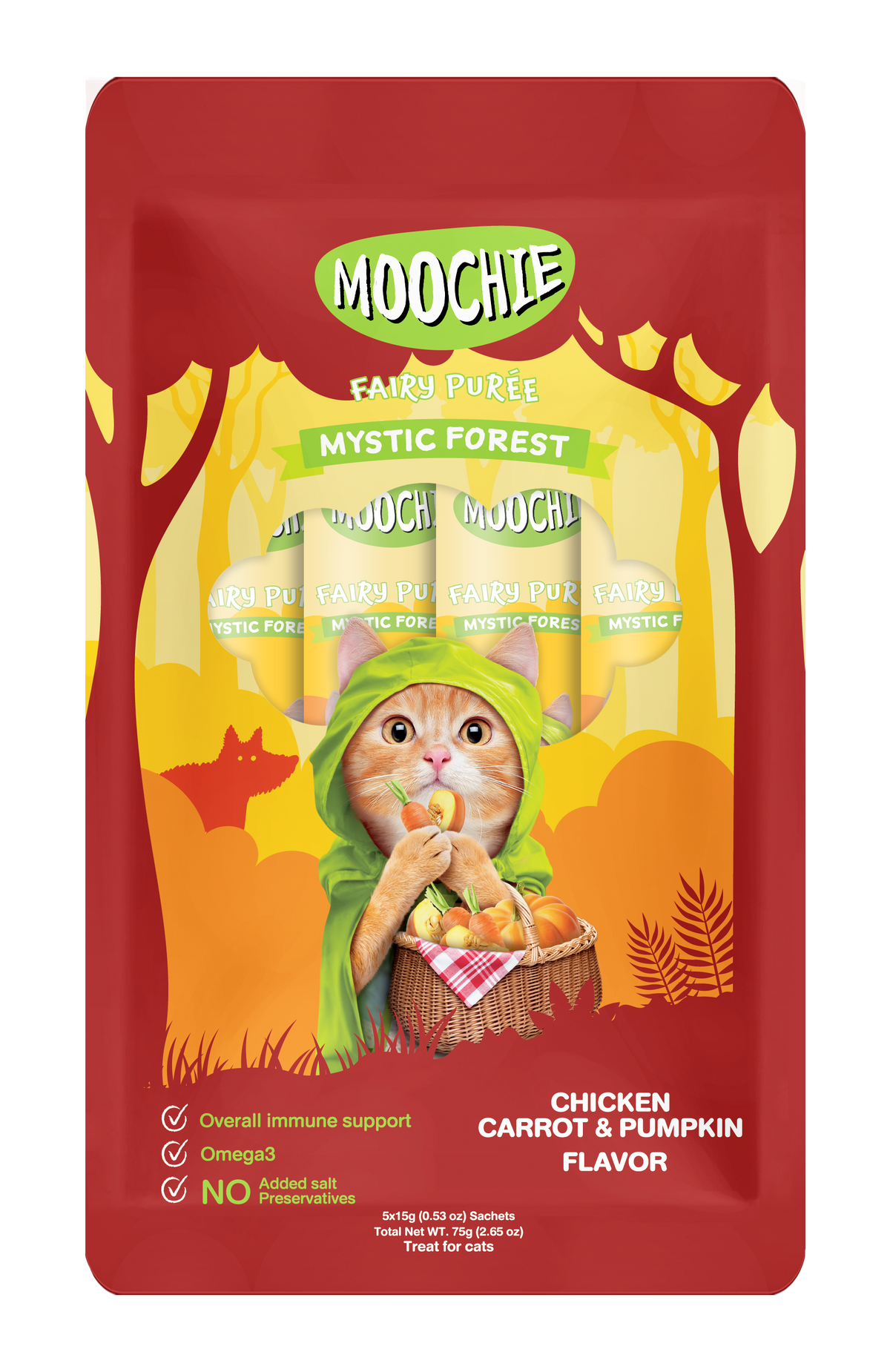 MOOCHIE TUBO GATO POLLO, ZANAHORIA Y CALABAZA 75GR