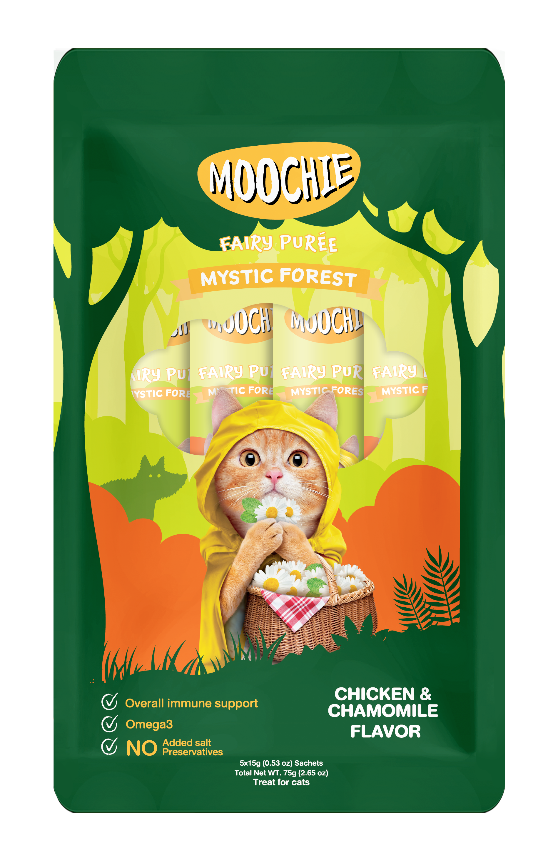 MOOCHIE TUBO GATO POLLO Y MANZANILLA 15GR