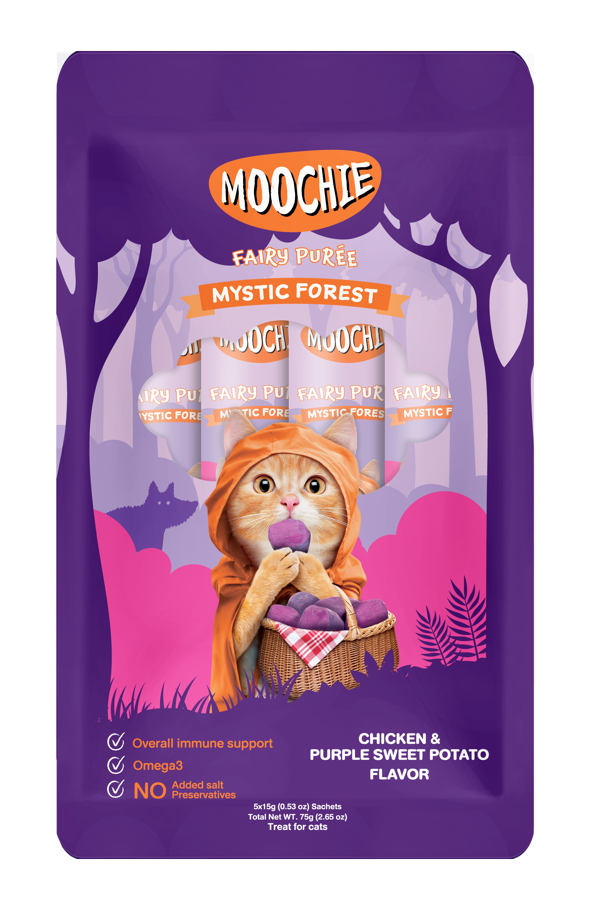 MOOCHIE TUBO GATO POLLO Y BATATA MORADA 15GR