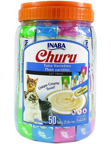Churu para Gatos Mega Pack sabores Atún Inaba (50 tubos de 14 gr)