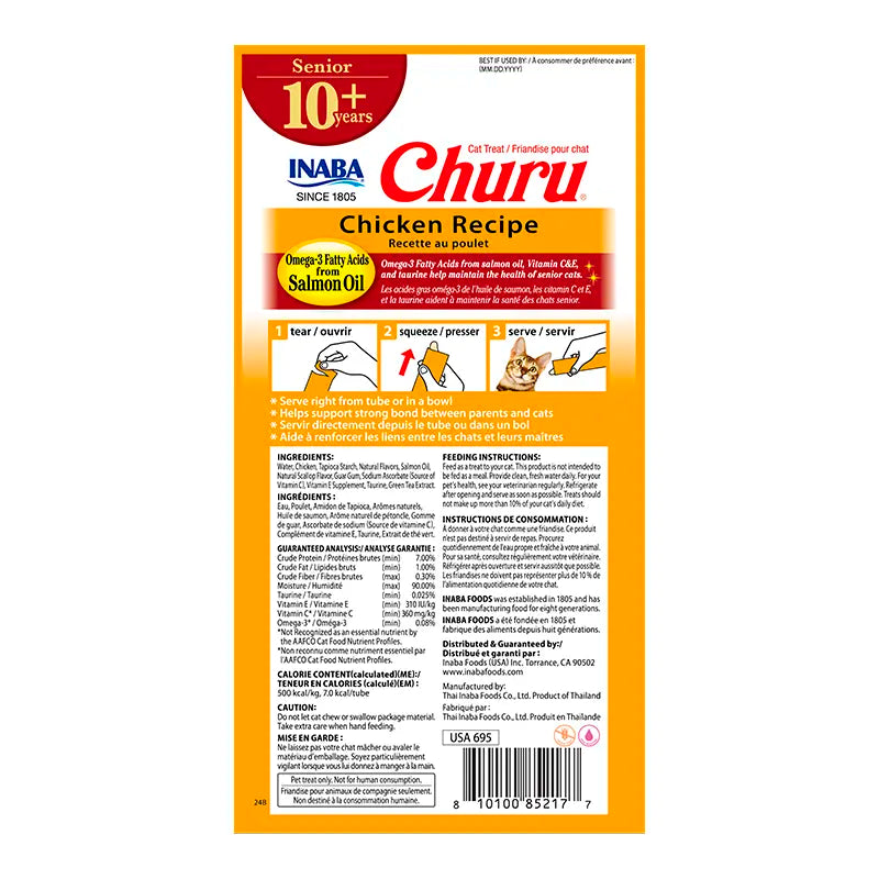 CHURU SOBRE GATO 10+SENIOR CHICKEN 56GR