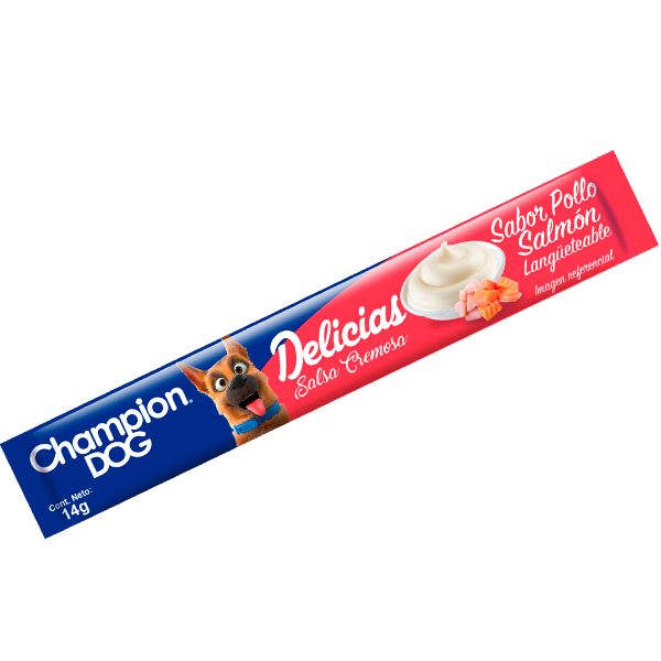 SNACK CHAMPION DOG DELICIAS POLLO SALMÓN 56GR