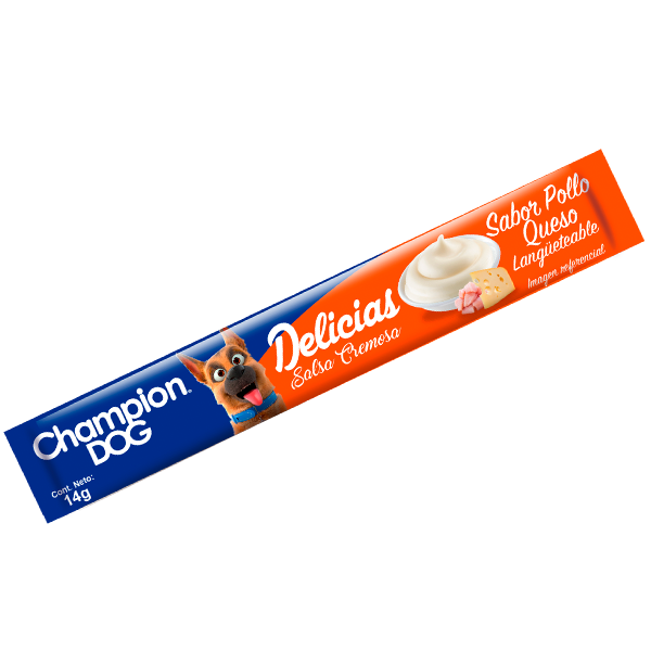 SNACK CHAMPION DOG DELICIAS POLLO QUESO 56GR