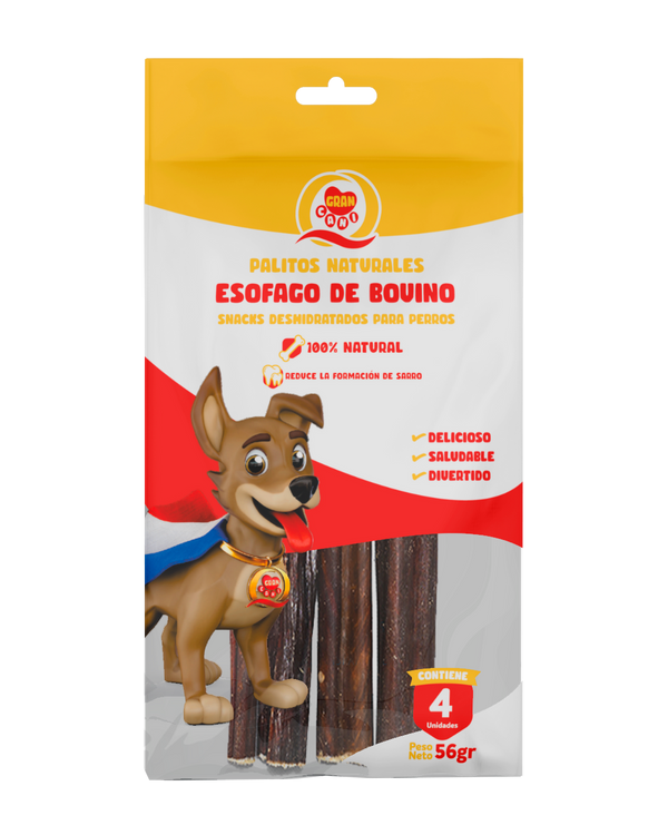 SNACK PALITOS ESOFAGO BOVINO X4  56GR