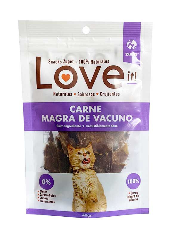 SNACK LOVE IT GATO CARNE MAGRA VACUNO 40GRS