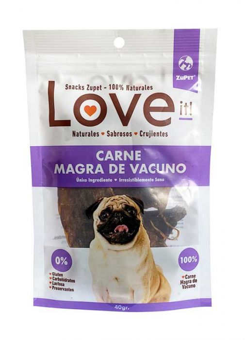 SNACK LOVE IT PERRO CARNE MAGRA VACUNO 40GRS