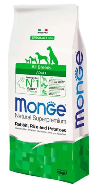MONGE PERRO ADULTO CONEJO CON ARROZ Y PAPAS 2.5KG