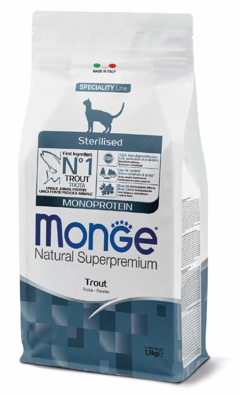MONGE CAT STERILISED TROUT MONOPROTEIN 1.5KG