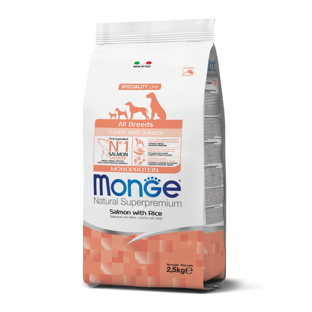 MONGE CACHORRO SALMON Y ARROZ 2.5KG
