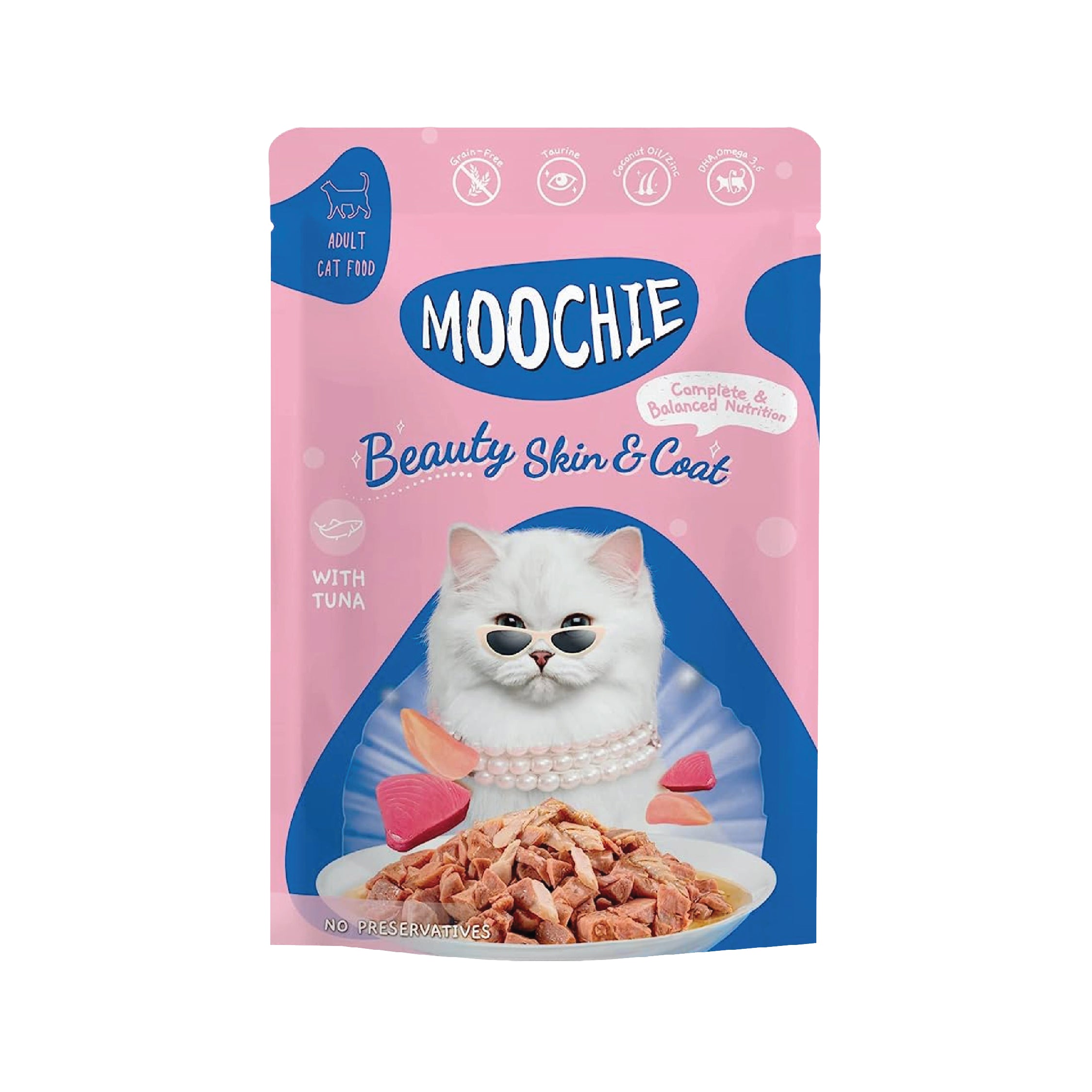 MOOCHIE SOBRE GATO CARNE ATUN 70GRS BEAUTY SKIN