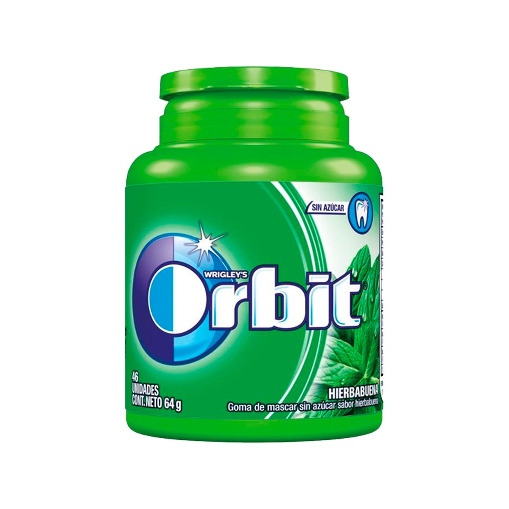 CHICLES ORBIT BOTELLA 64GR HIERBABUENA