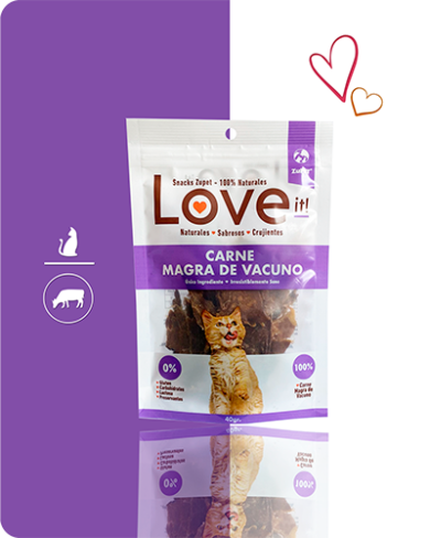 SNACK LOVE IT GATO CARNE MAGRA VACUNO 40GRS