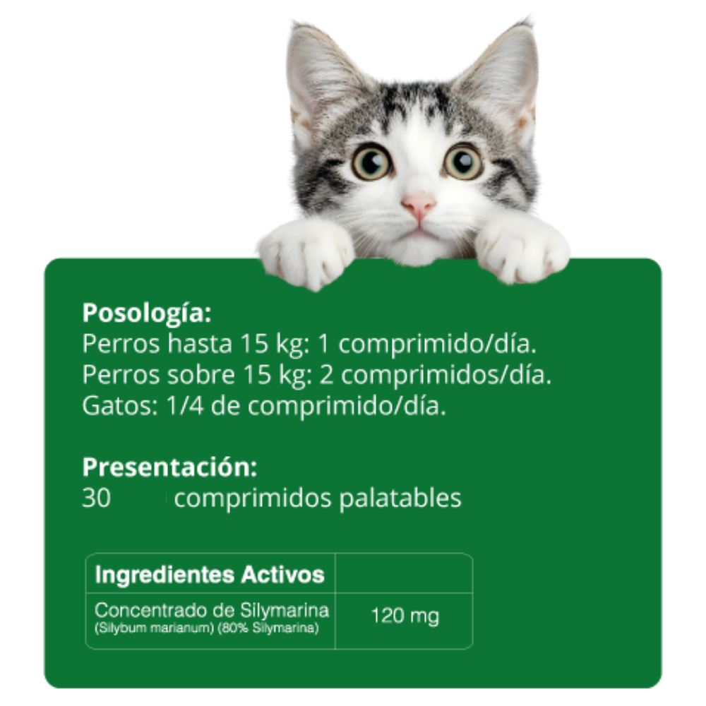 SILIMARINA PARA PERROS Y GATOS X 30 COMPRIMIDOS