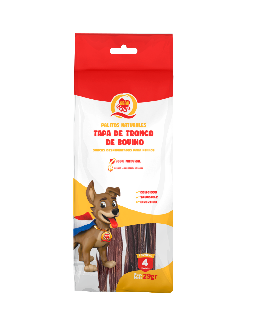 SNACK PALITOS TAPA TRONCO BOVINO X4  29GR