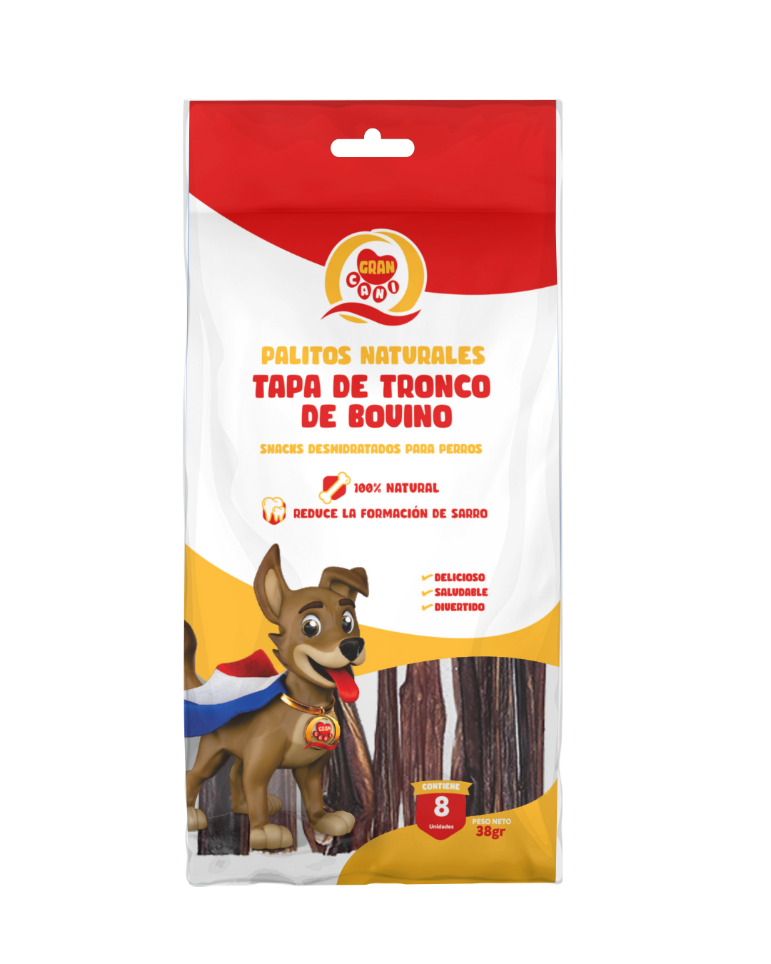 SNACK PALITOS TAPA TRONCO BOVINO X8  38GR