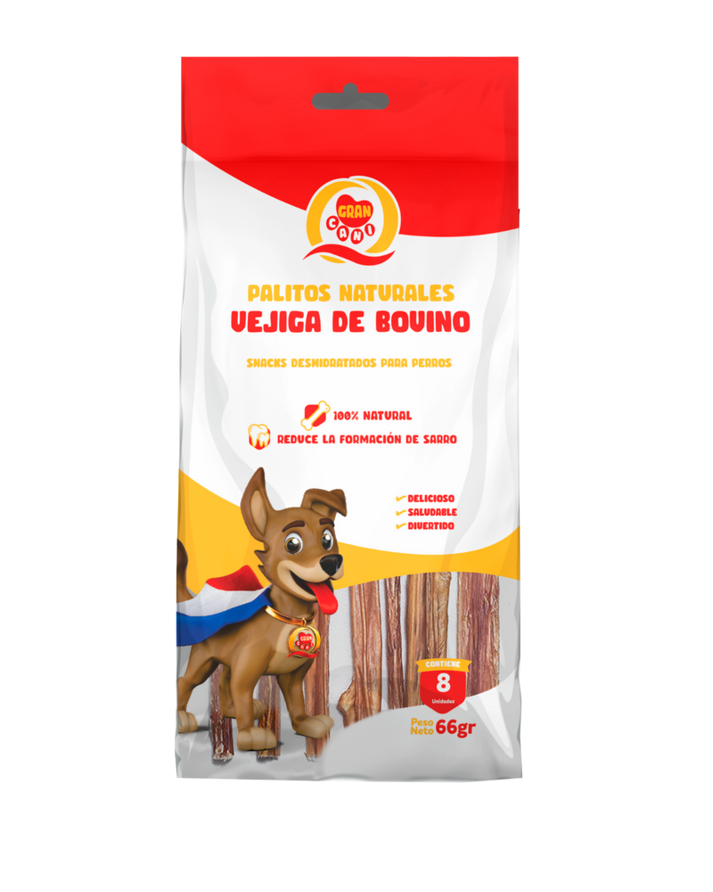 SNACK PALITOS VEJIGA BOVINO X8  66GR