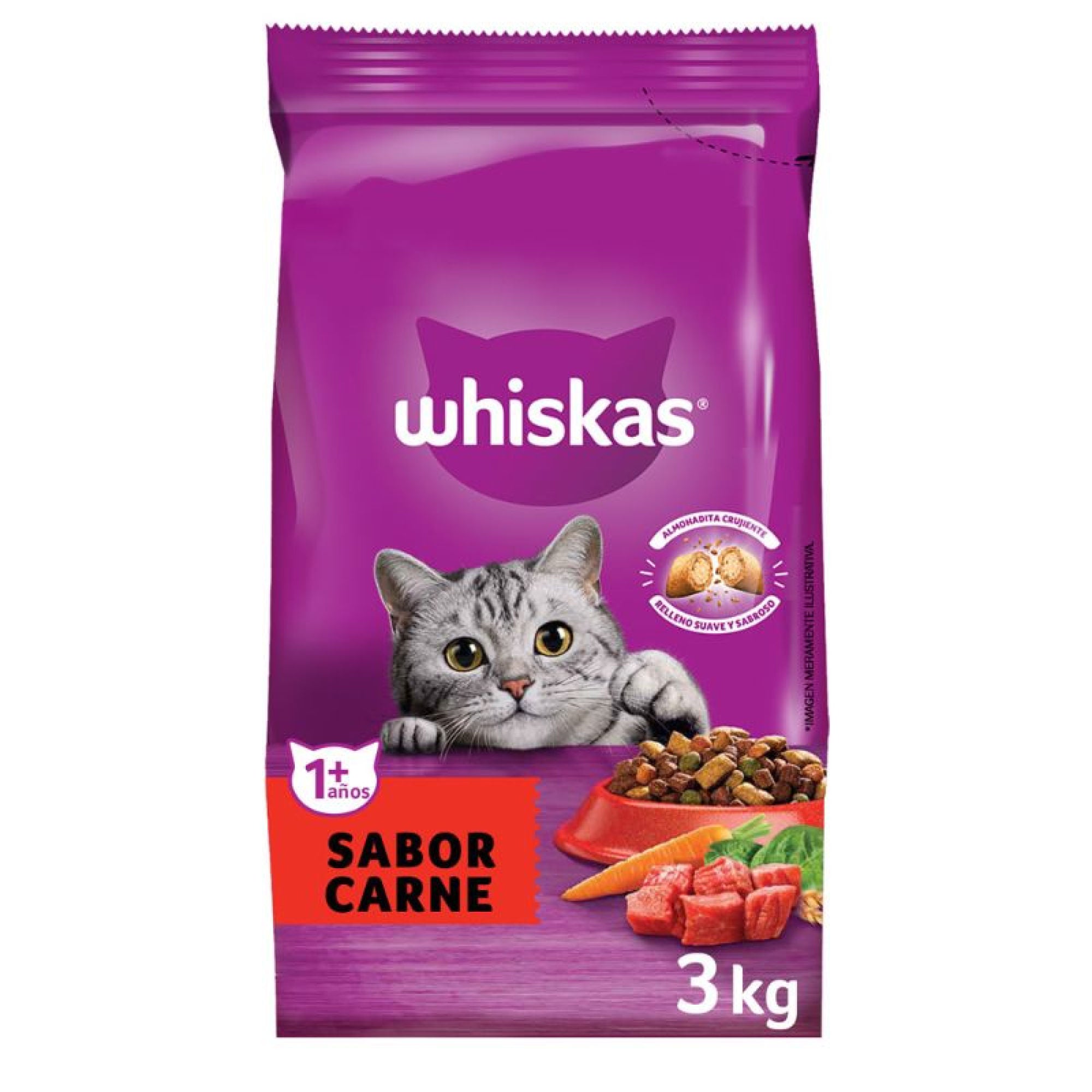 WHISKAS CARNE 3KG