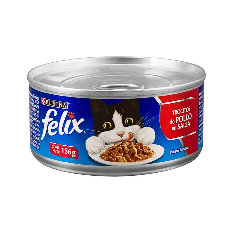 LATA FELIX GATO TROCITOS POLLO EN SALSA 156GR