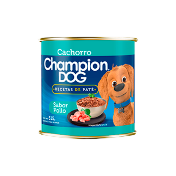 LATA CHAMPION DOG CACHORRO POLLO 315GR