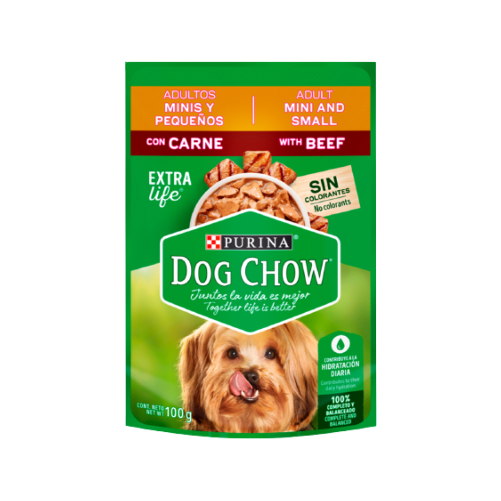 DOG CHOW SOBRE MINI TROZOS CARNE 100GR