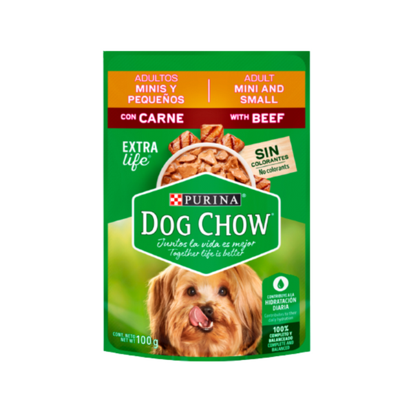 DOG CHOW SOBRE MINIS PEQUEÑOS CARNE 100GR