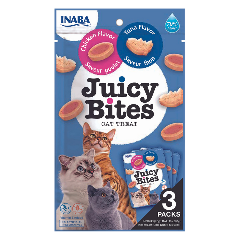 JUICY BITES SOBRE GATO CHICKEN/TUNA 34GR