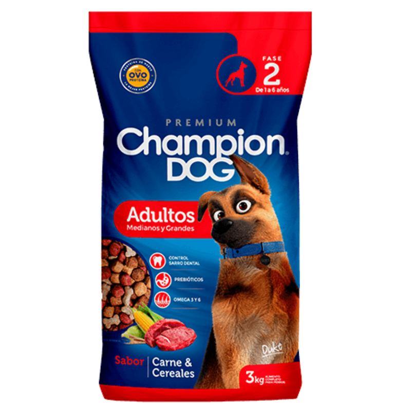 CHAMPION ADULTO CARNE Y CEREAL