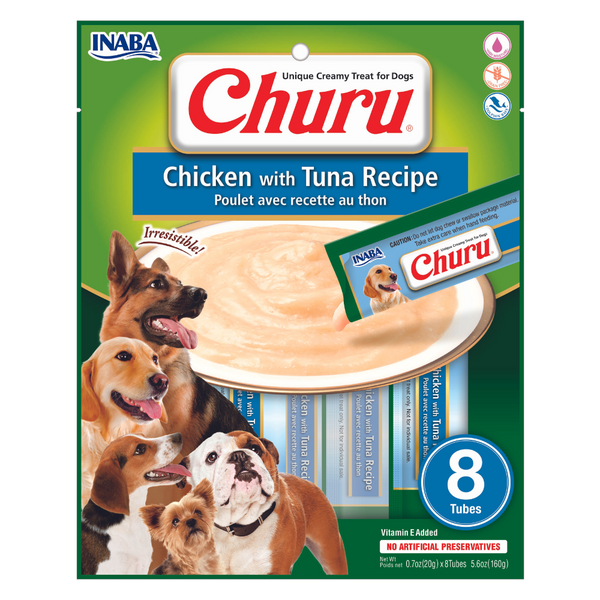CHURU SOBRE DOG CHICKEN/TUNA RECIPE 8P 160GR