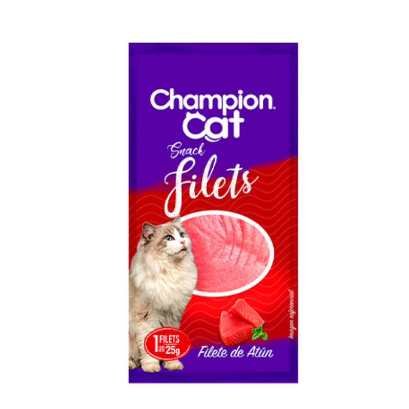 SNACK CHAMPION CAT FILET ATUN 25 GRS
