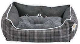 CAMA MASCOTA RECTANGULAR ACOLCHADA DISEÑO GRIS CLARO (9317-2003)