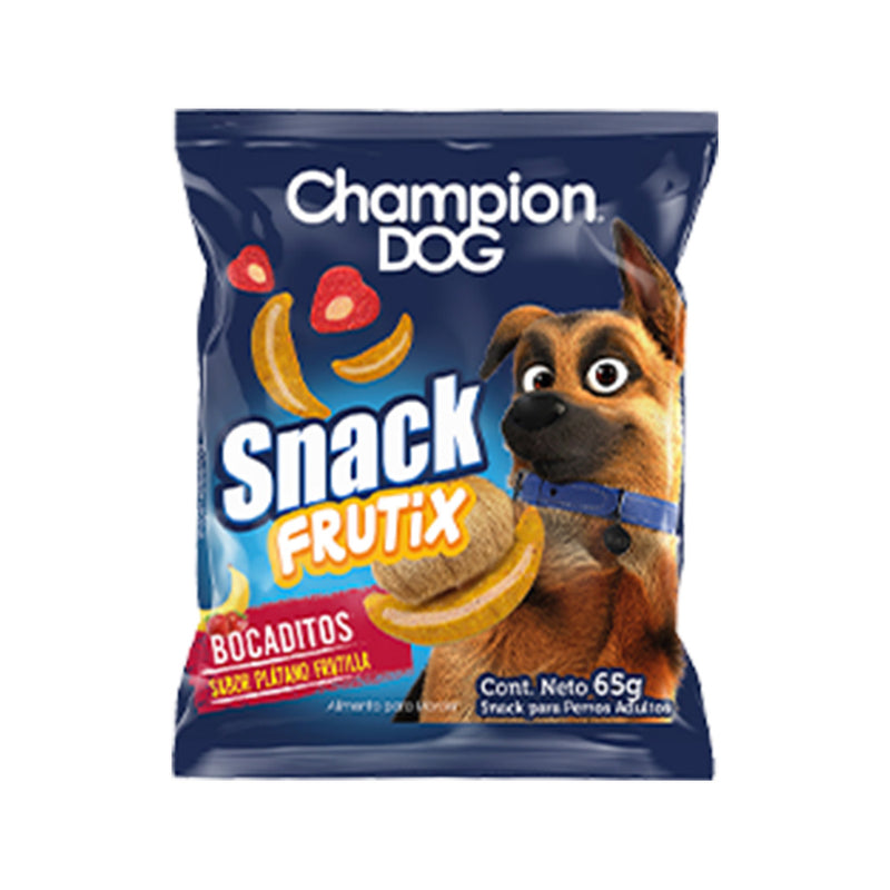 SNACK CHAMPION DOG FRUTIX PLAT/FRUTILLA 65GR