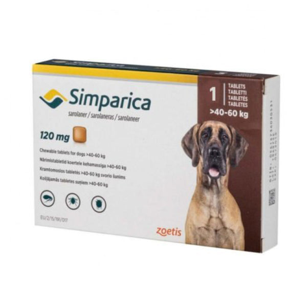 ANTIPARASITARIO SIMPARICA 120MG 40.1-60KG  X 1 COMPRIMIDO