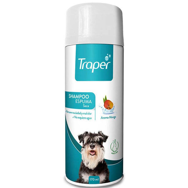 SHAMPOO ESPUMA SECA PERRO TRAPER 170ML